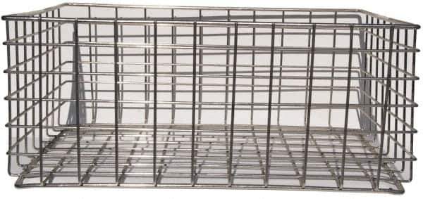 Marlin Steel Wire Products - 21" Deep, Rectangular Steel Wire Basket - 2-3/8" Perforation, 26-1/2" Wide x 11-1/8" High - All Tool & Supply