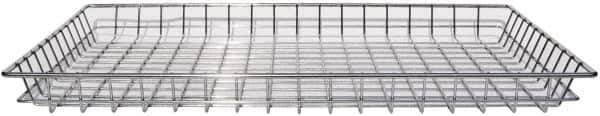 Marlin Steel Wire Products - 18" Deep, Rectangular Steel Wire Basket - 1-3/8" Perforation, 26" Wide x 2" High - All Tool & Supply