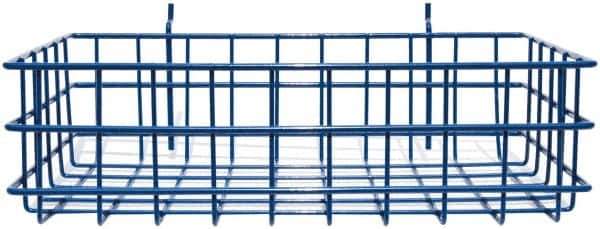 Marlin Steel Wire Products - 8" Deep, Rectangular Steel Peg Board/Slatwall Basket - 1-3/8" Perforation, 14" Wide x 4" High - All Tool & Supply