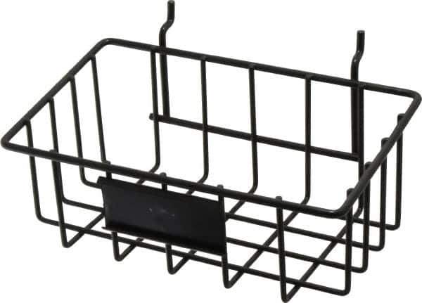 Marlin Steel Wire Products - 4-7/8" Deep, Rectangular Steel Peg Board/Slatwall Basket - 1-3/8" Perforation, 8-3/8" Wide x 3-3/8" High - All Tool & Supply