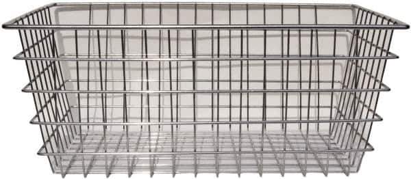 Marlin Steel Wire Products - 16" Deep, Rectangular Steel Wire Basket - 1-3/8" Perforation, 24" Wide x 10" High - All Tool & Supply