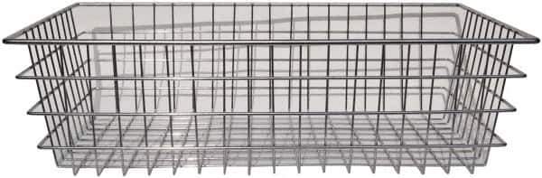 Marlin Steel Wire Products - 18" Deep, Rectangular Steel Wire Basket - 1-3/8" Perforation, 28" Wide x 8" High - All Tool & Supply