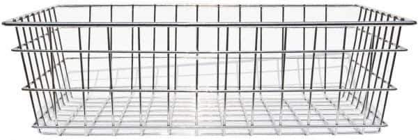 Marlin Steel Wire Products - 18" Deep, Rectangular Steel Wire Basket - 1-3/8" Perforation, 24" Wide x 8" High - All Tool & Supply