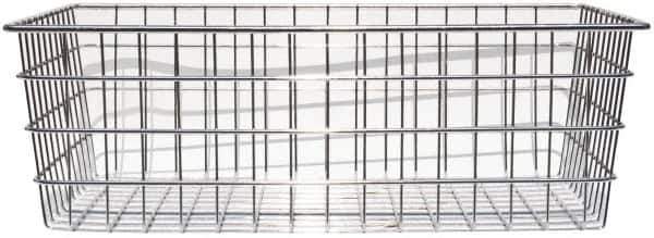 Marlin Steel Wire Products - 14" Deep, Rectangular Steel Wire Basket - 1-3/8" Perforation, 20" Wide x 6" High - All Tool & Supply