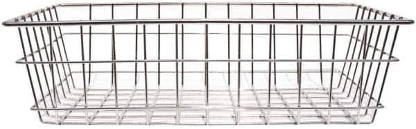 Marlin Steel Wire Products - 12" Deep, Rectangular Steel Wire Basket - 1-3/8" Perforation, 18" Wide x 5" High - All Tool & Supply