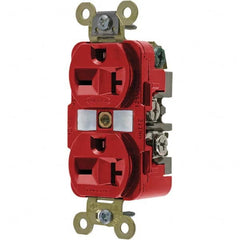 Hubbell Wiring Device-Kellems - 250V 20A NEMA 6-20R Industrial Grade Red Straight Blade Duplex Receptacle - All Tool & Supply