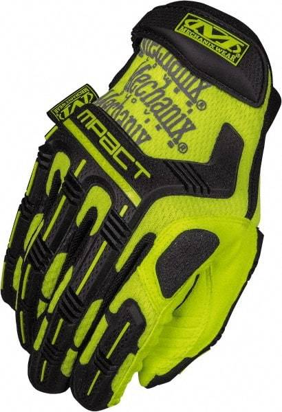 Mechanix Wear - Size M Synthetic Leather/TPR Anti-Vibration/Impact Protection Work Gloves - Uncoated, Hook & Loop Cuff, Full Fingered, Hi-Vis Yellow, Paired - All Tool & Supply