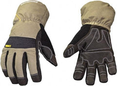 Youngstown - Size S Synthetic Leather Cold Protection & Waterproof Work Gloves - Uncoated, Gauntlet Cuff, Gray, Paired - All Tool & Supply