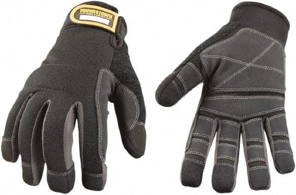 Youngstown - Size S Synthetic Leather Work Gloves - For Mechanic's & Lifting, Uncoated, Hook & Loop Cuff, Full Fingered, Black, Paired - All Tool & Supply