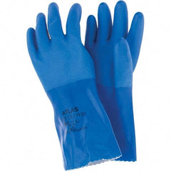 SHOWA - 16 mil Thick, Chemical Resistant Gloves - SZ 9 12" PVC BLU 1/PR ATLAS CHEMICAL RES GLVS - All Tool & Supply