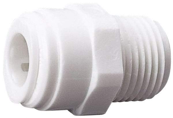 Value Collection - 3/8" OD, 1/2 Thread, Polysulfone Push-to-Connect Male Connector - 250 Max psi, White - All Tool & Supply