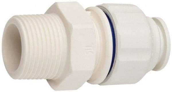 Value Collection - 1/2" OD, 3/4 Thread, Polysulfone Push-to-Connect Male Connector - 250 Max psi, White - All Tool & Supply