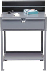 Strong Hold - 1 Drawer Shipping & Receiving Shop Desk - 36 Inch Wide x 28 Inch Deep x 54 Inch High, Dark Gray - All Tool & Supply