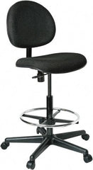 Bevco - 21 to 31" High Adjustable Height Swivel Stool - 27" Wide x 27" Deep, 100% Olefin Seat, Black - All Tool & Supply