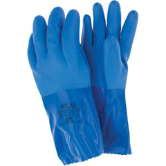 SHOWA - 16 mil Thick, Chemical Resistant Gloves - SZ 10 12" PVC BLU 1/PR ATLAS CHEMICAL RES GLVS - All Tool & Supply