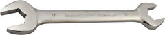 Paramount - 16mm x 17mm Standard Open End Wrench - 7-9/32" OAL, Double End, Full Polish Finish, 15° Head Angle - All Tool & Supply