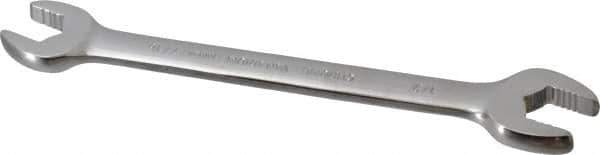 Paramount - 7/16" x 1/2" Standard Open End Wrench - 6-9/64" OAL, Double End, Full Polish Finish, 15° Head Angle - All Tool & Supply