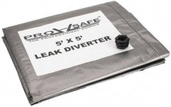 PRO-SAFE - Tarp-Shaped Light Duty Roof Leak Diverter - 5' Long x 5' Wide x 10 mil Thick, Black - All Tool & Supply