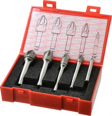 Keo - 5 Piece, 1/4 to 3/4" Head Diam, 82° Included Angle, Single End Countersink Set - All Tool & Supply