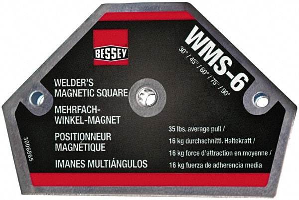 Bessey - 4" Wide x 9/16" Deep x 2-1/2" High Magnetic Welding & Fabrication Square - 35 Lb Average Pull Force - All Tool & Supply