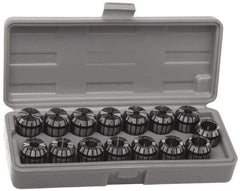 Accupro - 21 Piece, 6mm to 16mm Capacity, ER Coolant Collet Set - 0.02mm TIR, Series ER25 - Exact Industrial Supply