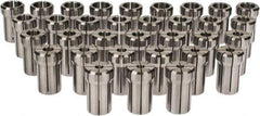 Accupro - 33 Piece, 1/4" to 3/4" Capacity, Double Angle Collet Set - 0.02mm TIR, Series DA180 - Exact Industrial Supply