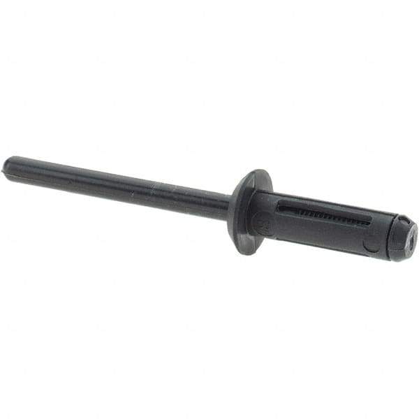 Value Collection - Large Flange Head Nylon Open End Blind Rivet - 5/32" to 1/4" Grip, 11/32" Head Diam, 21/32" Length Under Head, - All Tool & Supply