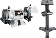 Jet - 6" Wheel Diam x 3/4" Wheel Width, 1/2 hp Grinder - 1/2" Arbor Hole Diam, 1 Phase, 3,450 Max RPM, 115 Volts - All Tool & Supply