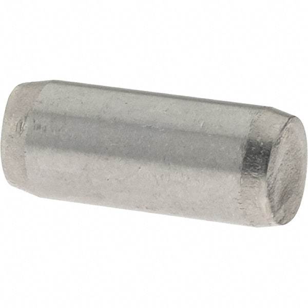 Value Collection - 5mm Diam x 12mm Pin Length 416 Stainless Steel Precision Dowel Pin - C 36-42 Hardness, 1 Beveled & 1 Rounded End - All Tool & Supply