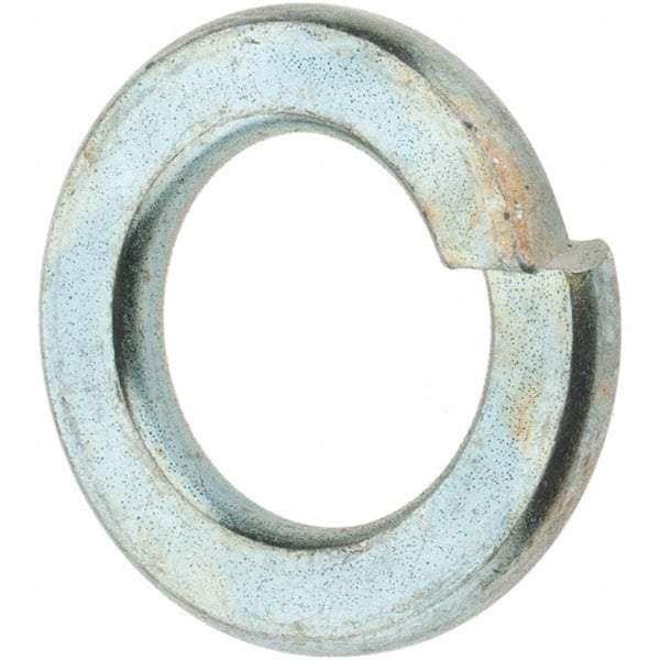 Value Collection - M10, 10.2mm ID, 18.1mm OD, 2.2mm Thick Split Lock Washer - Grade 8 Spring Steel, Zinc-Plated Finish, 10.2mm Min ID, 10.7mm Max ID, 18.1mm Max OD - All Tool & Supply