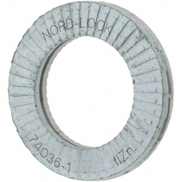 Value Collection - 7/16", 0.7283" OD, Zinc Flake, Wedge Lock Washer - Grade 2, 0.4409 to 0.4567" ID - All Tool & Supply