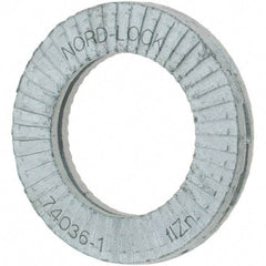 Value Collection - 7/16", 0.7283" OD, Zinc Flake, Wedge Lock Washer - Grade 2, 0.4409 to 0.4567" ID - All Tool & Supply