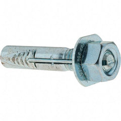 Value Collection - 3/8" Diam, 3/8" Drill, 2" OAL, Wedge Expansion Concrete Anchor - Steel, Zinc-Plated Finish, Hex Nut Head, Hex Drive, 3/4" Thread Length - All Tool & Supply