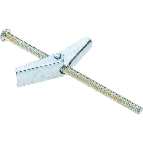 Value Collection - 3/16" Diam, 4" Long, Toggle Bolt Drywall & Hollow Wall Anchor - Steel, Use with Concrete/Masonry, Hollow Tile, Plaster & Wallboard - All Tool & Supply