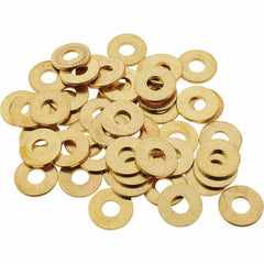 Value Collection - #8 Screw, Brass Standard Flat Washer - 0.172" ID x 7/16" OD, 0.036" Thick, Plain Finish - All Tool & Supply