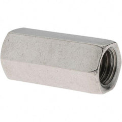 Value Collection - 3/8-16 UNC, 1-1/8" OAL Stainless Steel Standard Coupling Nut - 1/2" Width Across Flats - All Tool & Supply