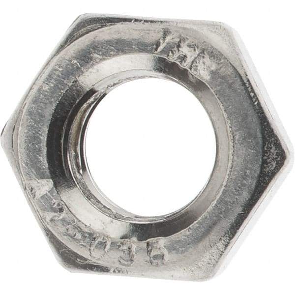 Value Collection - M6x1.00 Metric Coarse Stainless Steel Right Hand Hex Jam Nut - 10mm Across Flats, 3.2mm High, Uncoated - All Tool & Supply