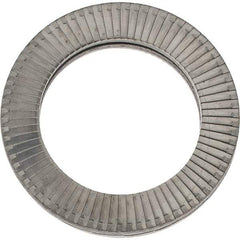 Made in USA - 1.1496" OD, Uncoated, Stainless Steel Wedge Lock Washer - Grade 316L, 0.7598 to 0.7756" ID - All Tool & Supply