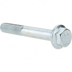 Value Collection - M10x1.50 Metric Coarse, 70mm Length Under Head, Hex Drive Flange Bolt - 26mm Thread Length, Grade 8.8 Steel, Smooth Flange, Zinc-Plated Finish - All Tool & Supply