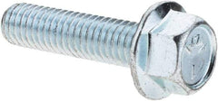 Value Collection - 3/8-16 UNC, 1-1/2" Length Under Head, Hex Drive Flange Bolt - 1-1/2" Thread Length, Grade 5 Steel, Serrated Flange, Zinc Yellow Dichromate Finish - All Tool & Supply