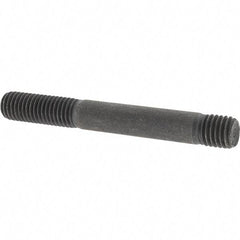 Value Collection - M10x1.50 82mm OAL Unequal Double Threaded Stud - Carbon Steel, Uncoated, 26mm Long Thread Length, 12mm Short Thread Length, Metric - All Tool & Supply