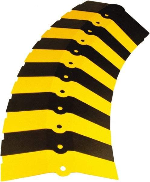 UltraTech - 1 Channel, 3 Ft Long, 1-1/2" Max Compatible Cable Diam, Yellow/Black ABS On Floor Cable Cover - 13-5/8" Overall Width x 2-1/8" Overall Height, 3" Channel Width x 1-1/2" Channel Height - All Tool & Supply