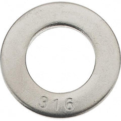 Value Collection - 3/4" Screw, Grade 316 Stainless Steel SAE Flat Washer - 13/16" ID x 2" OD, 0.148" Thick - All Tool & Supply