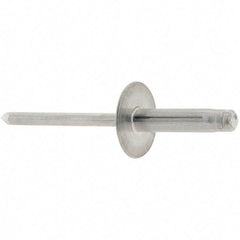 RivetKing - Large Flange Head Aluminum Peel Blind Rivet - Aluminum Mandrel, 0.063" to 1/4" Grip, 3/16" Body Diam - All Tool & Supply