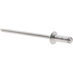 Value Collection - Dome Head Aluminum Multi Grip Blind Rivet - Steel Mandrel, 0.039" to 0.189" Grip, 0.328" Length Under Head, 1/8" Body Diam - All Tool & Supply