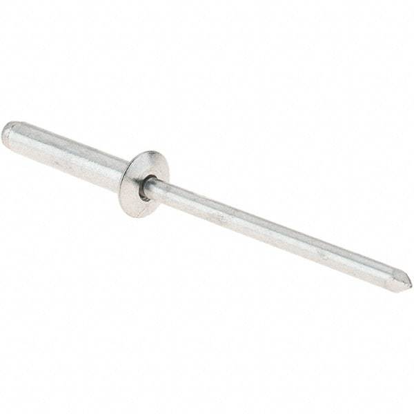 RivetKing - Size 4-8 Dome Head Aluminum Open End Blind Rivet - Aluminum Mandrel, 3/8" to 1/2" Grip, 1/8" Body Diam - All Tool & Supply