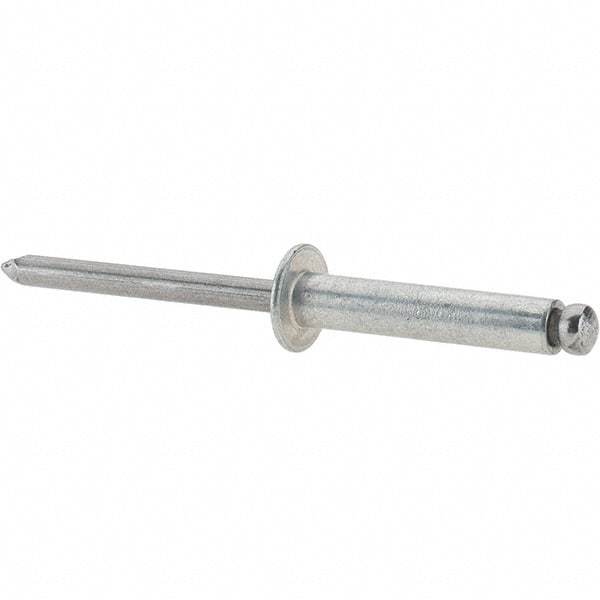 Value Collection - Size 612 Dome Head Steel Open End Blind Rivet - Steel Mandrel, 0.626" to 3/4" Grip, 3/8" Head Diam, 0.192" to 0.196" Hole Diam, 0.95" Length Under Head, 3/16" Body Diam - All Tool & Supply