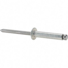 Value Collection - Size 612 Dome Head Steel Open End Blind Rivet - Steel Mandrel, 0.626" to 3/4" Grip, 3/8" Head Diam, 0.192" to 0.196" Hole Diam, 0.95" Length Under Head, 3/16" Body Diam - All Tool & Supply