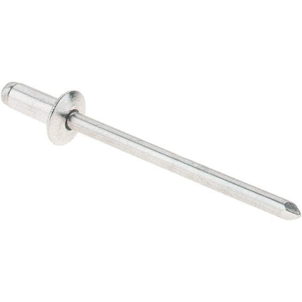 RivetKing - Size 4-2 Dome Head Aluminum Open End Blind Rivet - Aluminum Mandrel, 1/8" Max Grip, 1/8" Body Diam - All Tool & Supply