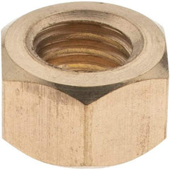 Value Collection - 3/8-16 UNC Brass Right Hand Hex Nut - 9/16" Across Flats, 21/64" High - All Tool & Supply